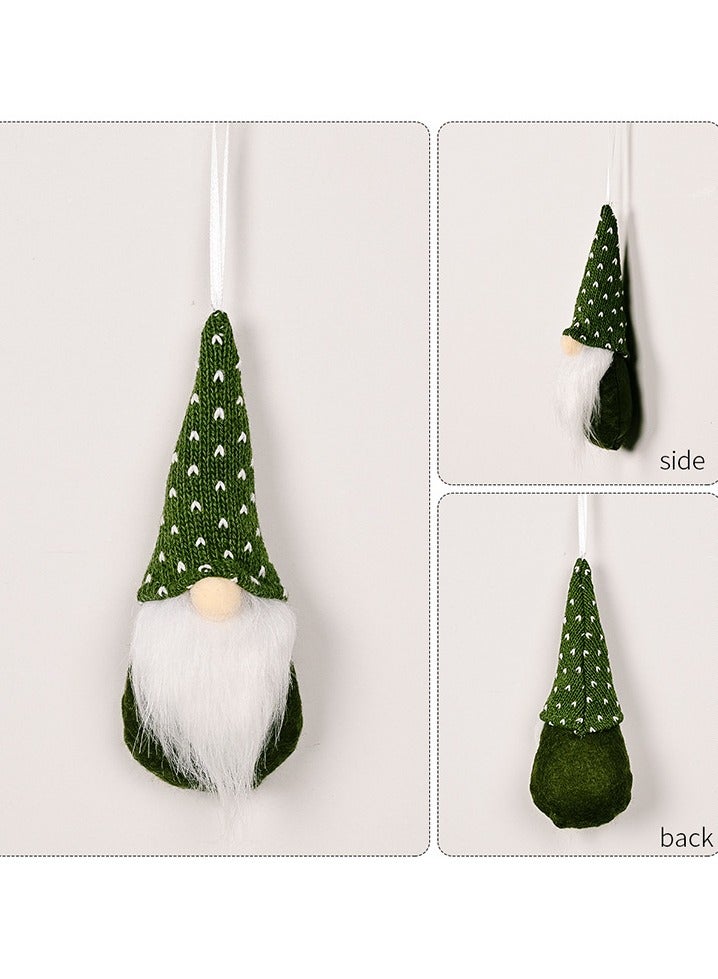 3 Pcs Faceless Gnome Decorations Faceless Plush Doll Pendant Hand Knitted Plush Elf Doll Table Home Decor Christmas (Green) - Image 3