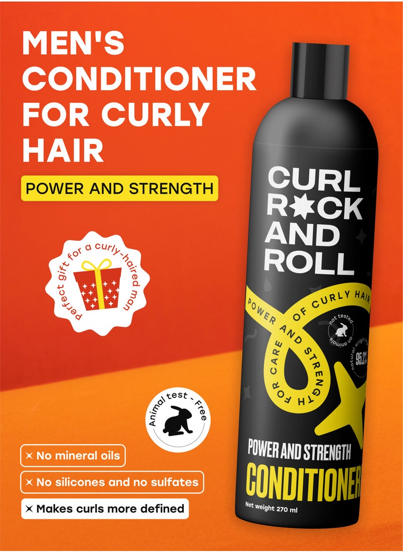 CURL ROCK AND ROLL Curl Rock and Roll Hair Conditioner for Men - Strengthens and Protects - Paraben-Free, Sulfate-Free, 270 ml  - Image 2