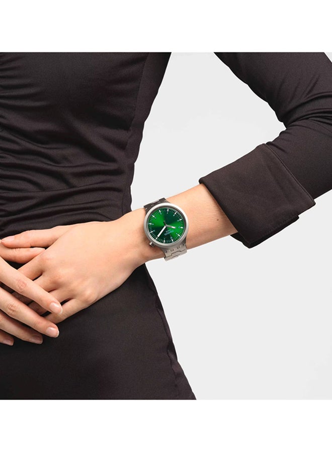 Swatch ساعة يونيكس من الفولاذ المقاوم للصدأ كوارتز بوجه غابة داكنة - Image 3