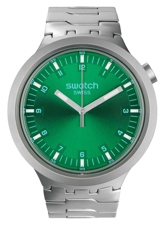 Swatch ساعة يونيكس من الفولاذ المقاوم للصدأ كوارتز بوجه غابة داكنة - Image 1