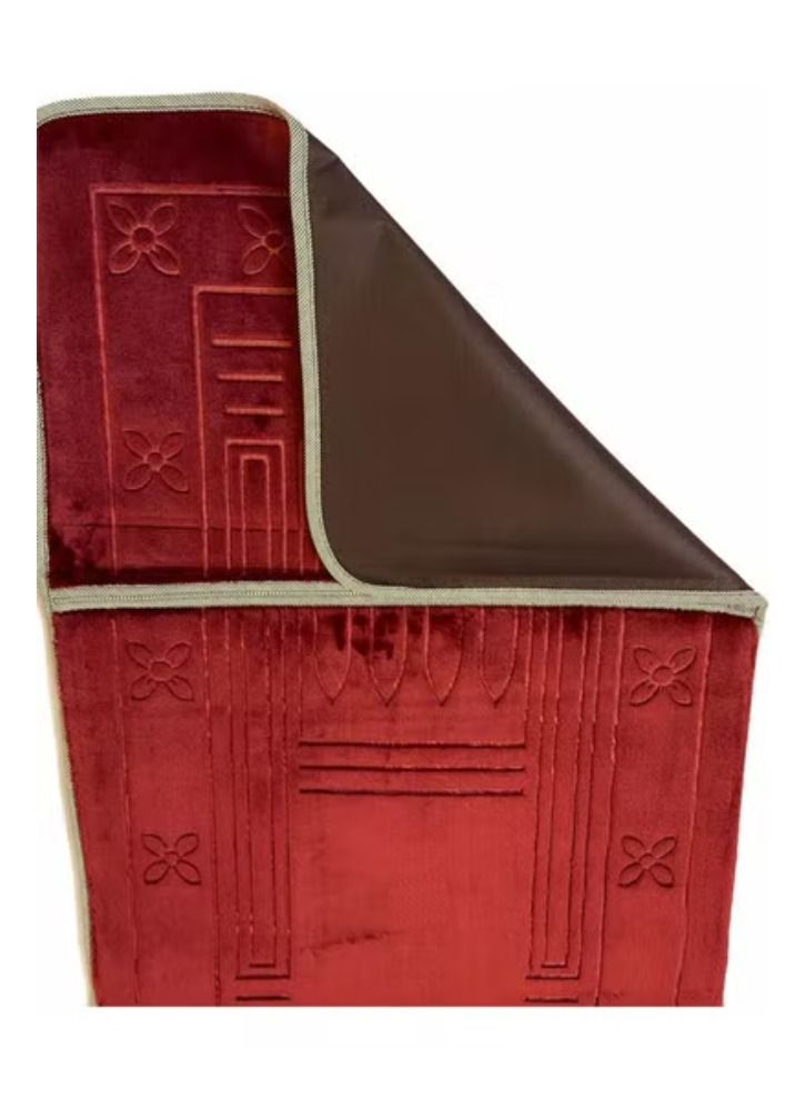 ACLIX 2 In 1 Foldable Prayer Mat And Backrest Red - Image 4