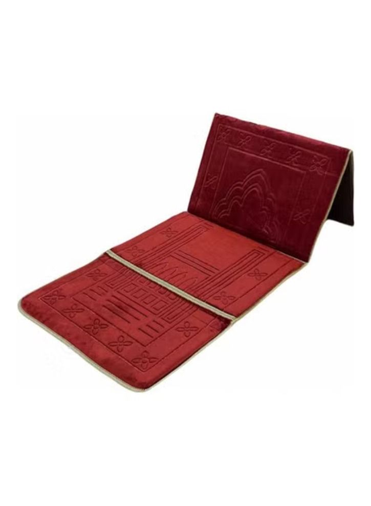 ACLIX 2 In 1 Foldable Prayer Mat And Backrest Red - Image 1