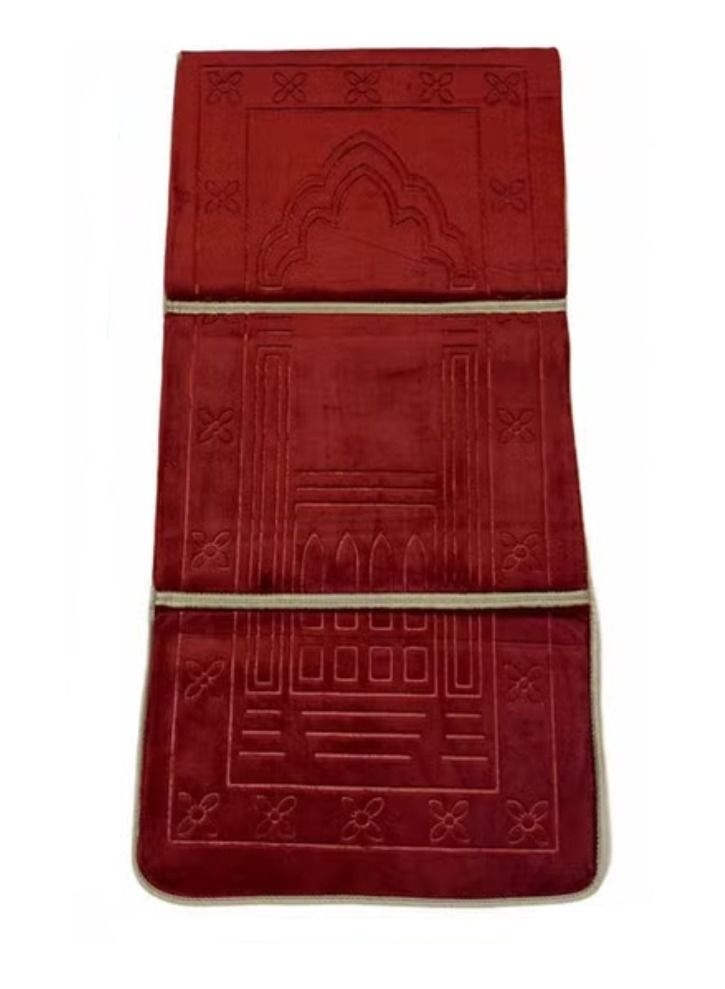 ACLIX 2 In 1 Foldable Prayer Mat And Backrest Red - Image 3