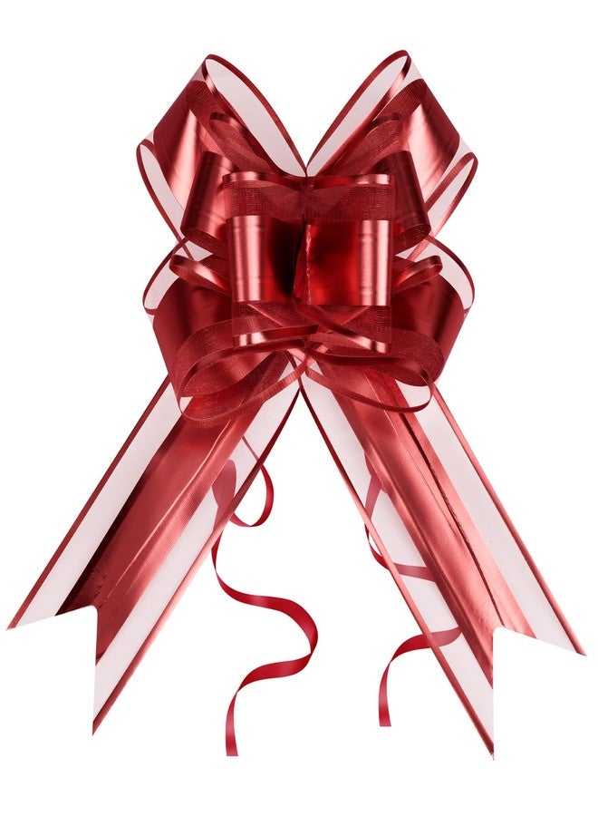 Sokfone Red Large Pull Bows for Gift Wrapping, 10 PCS 6-Inch Gift Bows Bulk with Instant Pull Design for Party Wedding Ribbon Bows, Wrapping Boxes or Flower Decorations, Gift Decorations - Image 1
