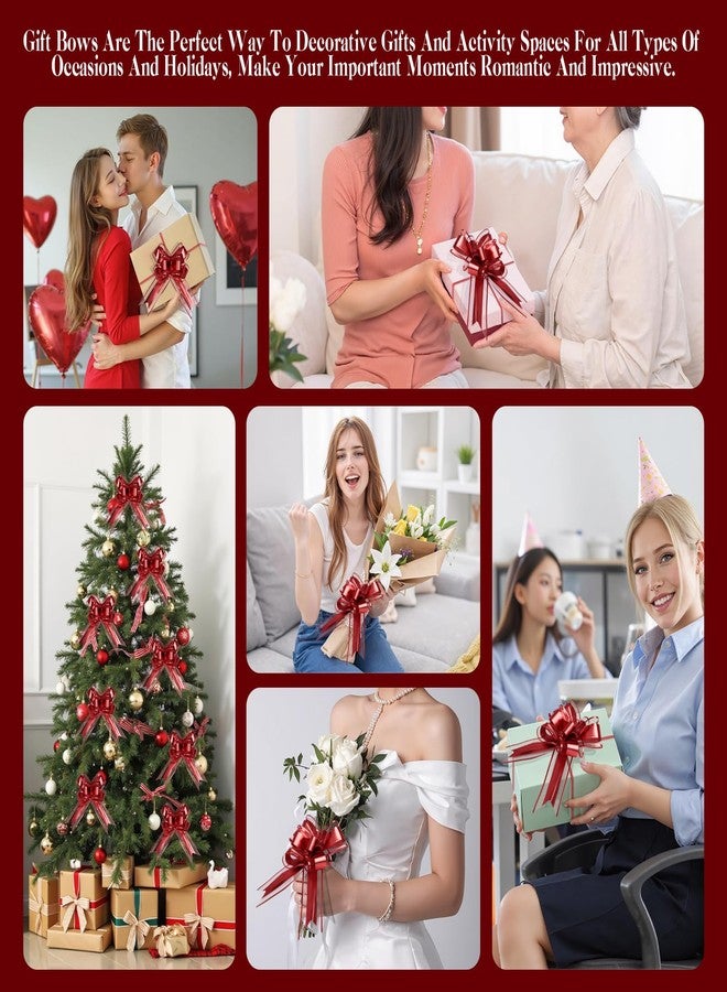 Sokfone Red Large Pull Bows for Gift Wrapping, 10 PCS 6-Inch Gift Bows Bulk with Instant Pull Design for Party Wedding Ribbon Bows, Wrapping Boxes or Flower Decorations, Gift Decorations - Image 5