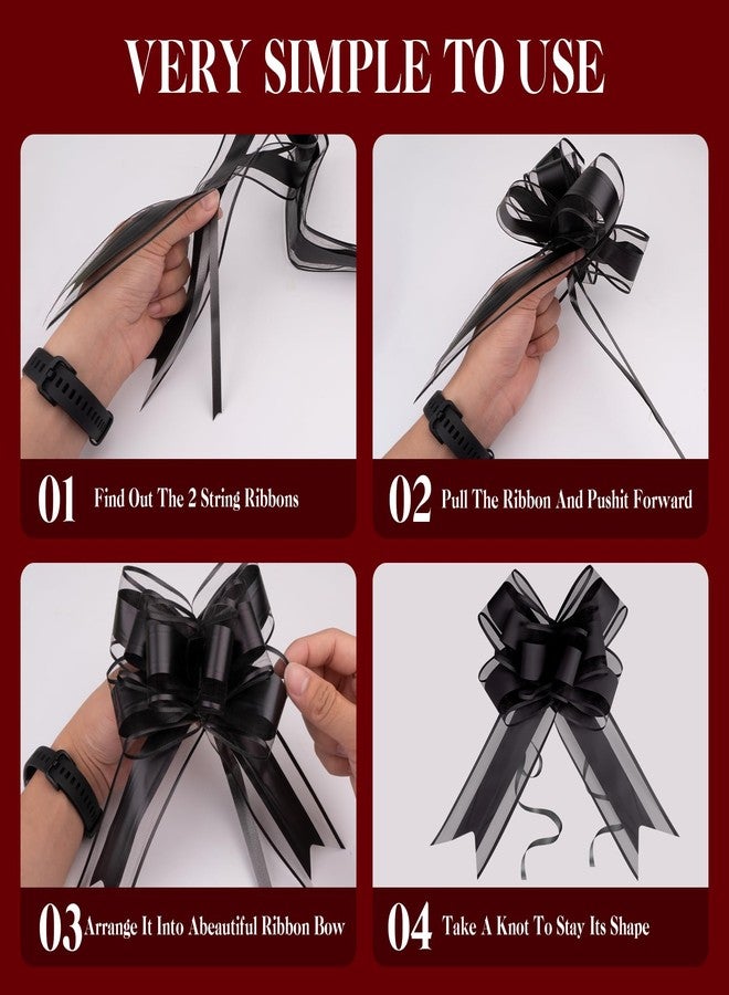 Sokfone Red Large Pull Bows for Gift Wrapping, 10 PCS 6-Inch Gift Bows Bulk with Instant Pull Design for Party Wedding Ribbon Bows, Wrapping Boxes or Flower Decorations, Gift Decorations - Image 4