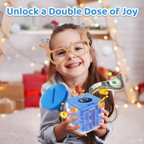 Boxveria 2 Packs Money Maze Puzzle Boxes Blue Pink Money Gift Boxes for Cash Pop Up Money Puzzle Box for Cash Gift Kids Adults - Image 5