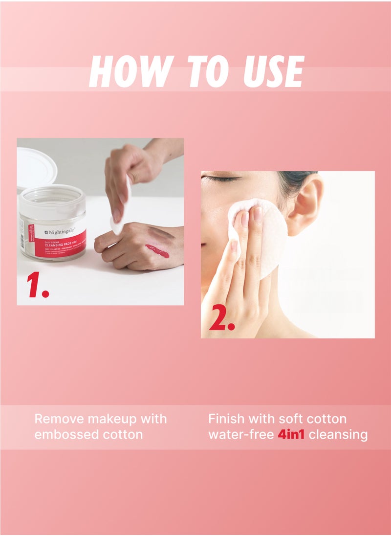 nightingale Korean Derma Cleansing Pads 70 Pcs - Hydrating Makeup Remover with Hyaluronic Acidith Hyaluronic Acid  - Image 5