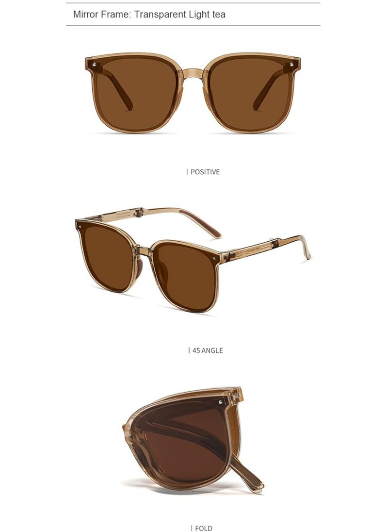 Splendors 2 Pieces Portable Polarized Folding Sunglasses UV Protection For Children Kids With Storage Case Glasses Foldable Glasses For Boys Girls Ultra-light Frame Eyewear Age 3-12  - Image 5