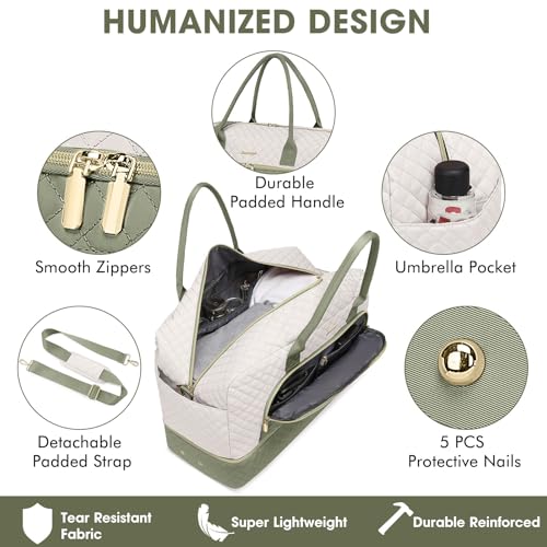 LUOCIP Travel Duffle Bag Weekender for Women - Carry-On Overnight Bag Personal Item Bag with Shoe Compartment & Wet Pocket Large Weekend Tote Bags with Toiletry Bag Hospital Bags for Labor and Delivery - Image 3