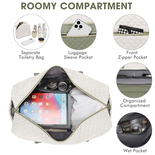LUOCIP Travel Duffle Bag Weekender for Women - Carry-On Overnight Bag Personal Item Bag with Shoe Compartment & Wet Pocket Large Weekend Tote Bags with Toiletry Bag Hospital Bags for Labor and Delivery - Image 4