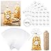 Chivertion 100 Sets Clear Popcorn Favor Bags Baby Shower Thank You Tags Natural Twine 49 x 108 Clear Goodie Bag Favor Sticker 328 ft Packing String for Crafts GiftBright Style - Image 1