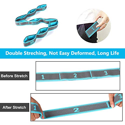 DEHUB Stretch Strap, Elastic Yoga Stretching Strap, Multi-Loop for Physical Therapy, Pilates, Yoga, Dance & Gymnastics Exercise and Flexible Pilates Stretch Band - Image 3