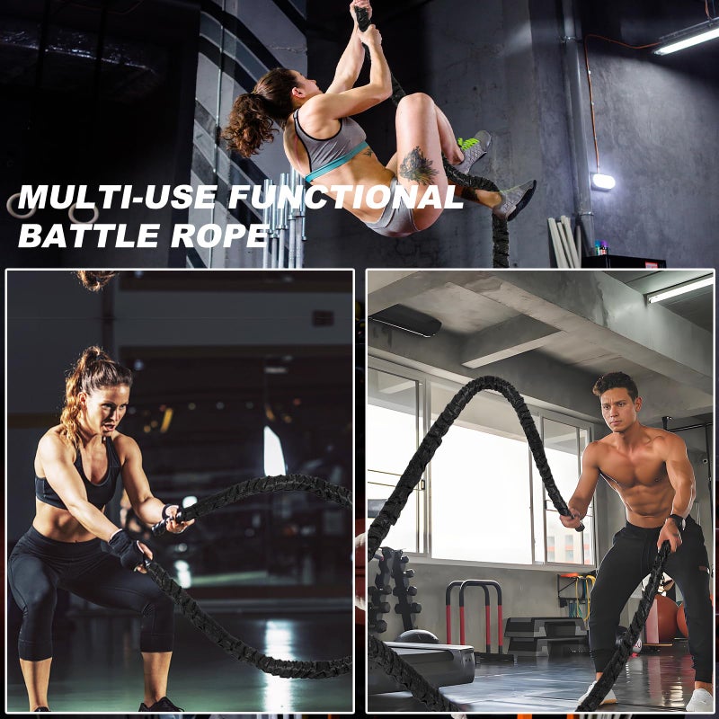 Brobantle Battle Rope 30FT Battle Rope for Exercise Workout Rope Exercise Rope Battle Ropes for Home Gym Heavy Ropes for Exercise Training Ropes for Working Out Weighted Workout Rope (1.5 Inch 30 FT) - Image 5