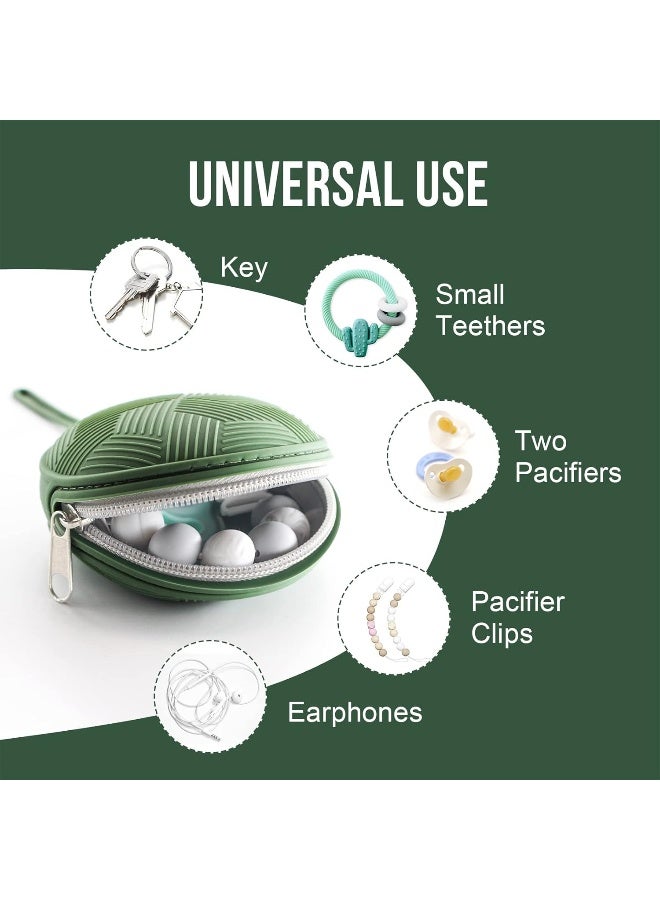 Smlpuame Pacifier Holder Case,BPA Free Portable Pacifier Storage Container,Silicone Baby Pacifier Cover Pouch for Diaper Bag Stroller,Travel Outdoor Activities,Easy to Clean(Grey) - Image 4