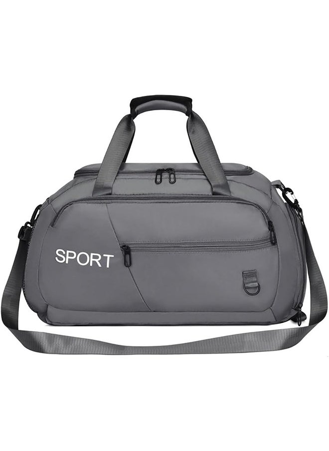 Generic Camping Gym Bag with Shoe Compartment 3 in 1 Multi-Purpose Backpack with Quick Access Pocket Shoulder Straps - gray, Unisex  - Image 2