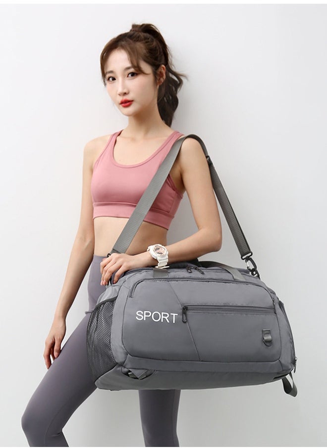Generic Camping Gym Bag with Shoe Compartment 3 in 1 Multi-Purpose Backpack with Quick Access Pocket Shoulder Straps - gray, Unisex  - Image 1