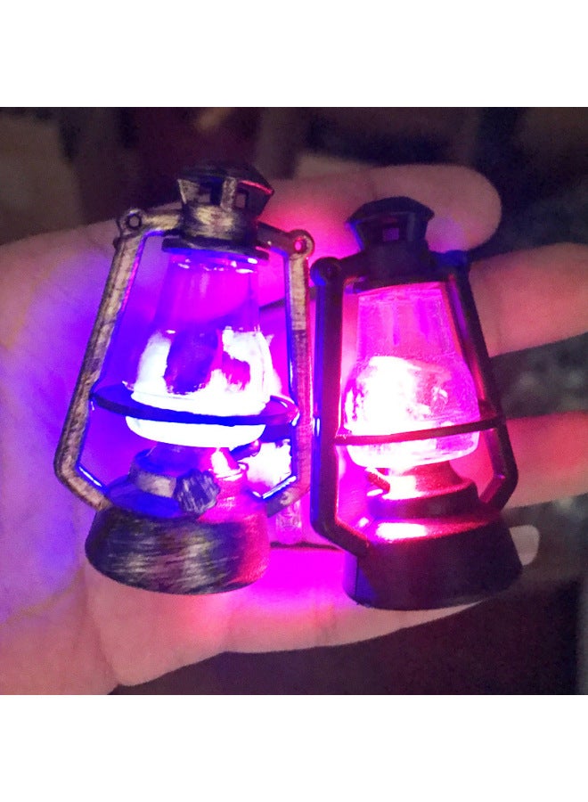 1:12 Doll House Dollhouse Mini Model Play House Toy Diy Black Plastic Kerosene Lamp Led Can Be Bright-Colour:Distressed Kerosene Lamp (shakes To Light)  - Image 4