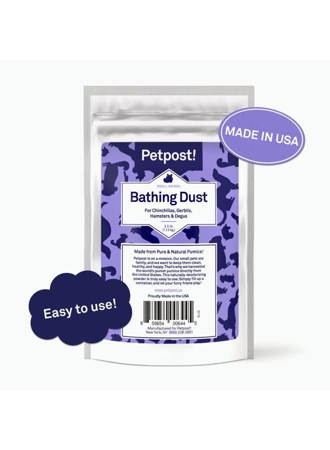 Petpost Chinchilla Bath Dust for Small Animals - Natural, Pure Cleansing Pumice Sand for Cleaning Degus, Hamsters, & Gerbil (1.13 kg) - Image 4