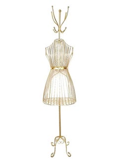 Hometaste Tailors Dummy Mannequins Female Mannequin Torso Body Metal Wire Frame Dress Jewelry Display Mannequin Sewing Female Mannequin (Gold Mannequin With Hanger)
