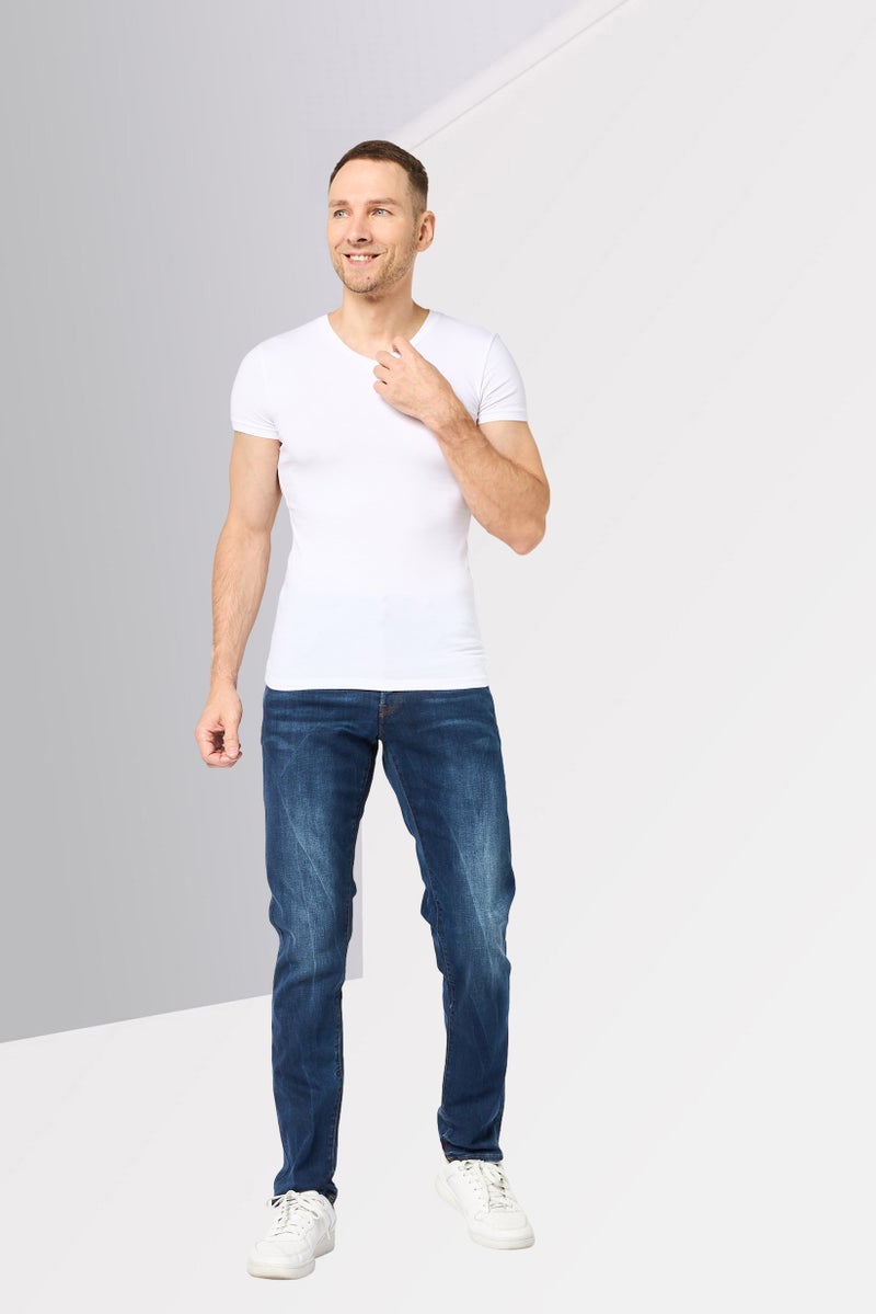 G-Star RAW جينز رجالي بقصة مستقيمة ومقاس ضيق، مغسول وقابل للتمدد، أزرق داكن - Image 2