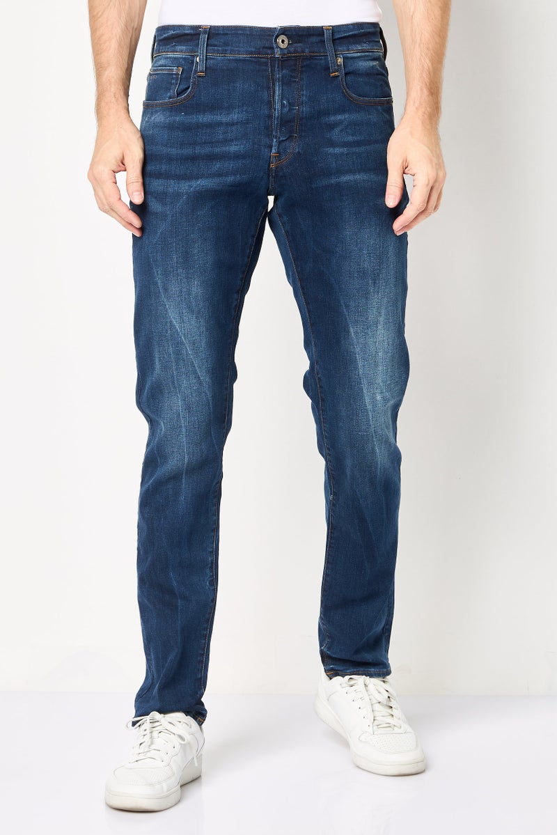 G-Star RAW جينز رجالي بقصة مستقيمة ومقاس ضيق، مغسول وقابل للتمدد، أزرق داكن - Image 1