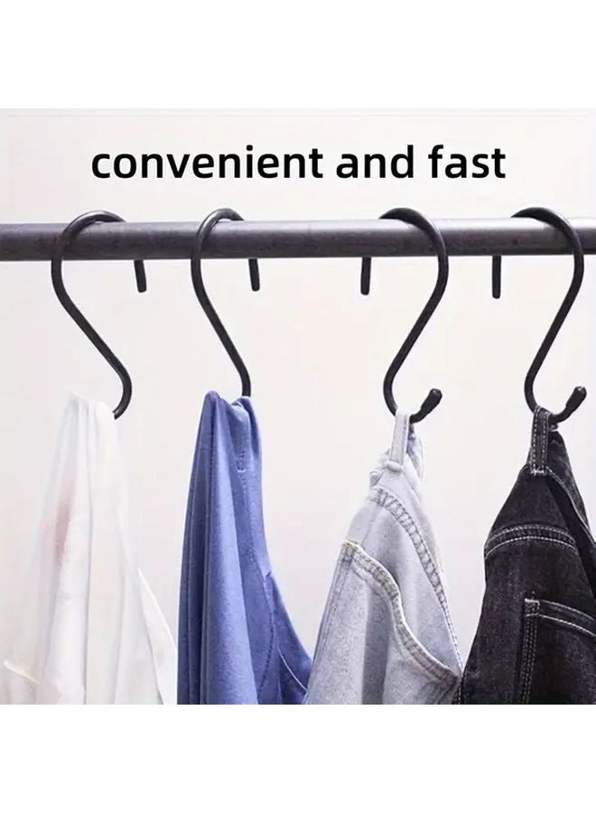 8pcs 3 Inches Black S Hooks Heavy Duty Metal Garage Hooks for Hanging Plants Clothes - Image 3