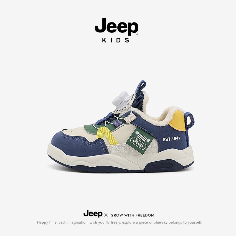 Jeep Kidsren'S Winter Lightweight Cotton Shoes Girls Non-Slip Baby Shoes Boys Fleece-Lined Sports Shoes Kidsren - Image 2