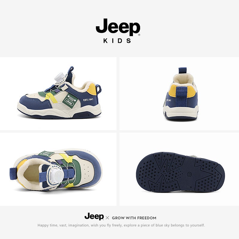 Jeep Kidsren'S Winter Lightweight Cotton Shoes Girls Non-Slip Baby Shoes Boys Fleece-Lined Sports Shoes Kidsren - Image 4