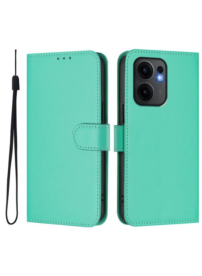 اس-توب جراب لهاتف OPPO Reno13 F 5G جراب هاتف جلدي بلون سادة مع حبل - Image 2