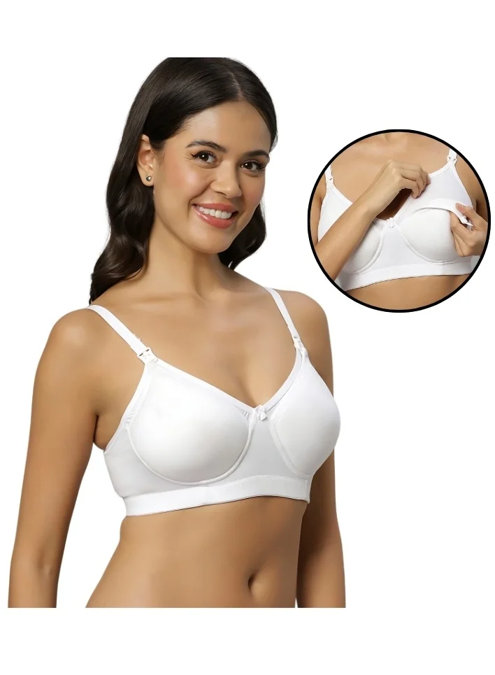 تامي حمالة صدر للرضاعة مبطنة رفيعة من قطن الخيزران الأبيض مقاس 2XL من TUMMY