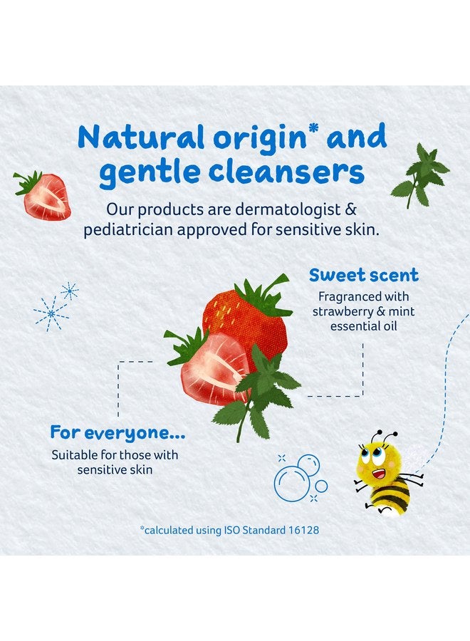 تشايلدز فارم شامبو للأطفال من تشايلدز فارم للبشرة الجافة والحساسة والمعرضة للإكزيما وفروة الرأس، بنكهة الفراولة والنعناع العضوي، يزيل التشابك ويغذي، نباتي، خالٍ من القسوة، 8.4 أونصة سائلة - Image 4