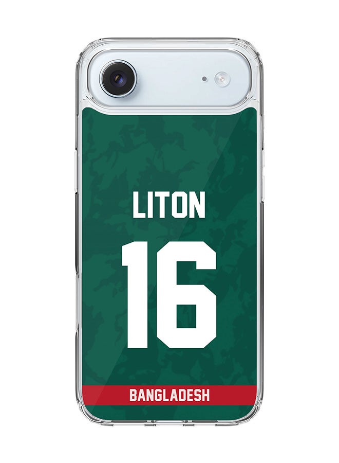 Stylizedd Classic Clear MagSafe Case for iPhone 17 Air , Hybrid Soft Case Flexible Edges Anti Drop TPU PC Gel Thin Transparent Cover [ Designed for iPhone 17 Air ] - Team Bangladesh Liton Das, Jersey No 16
