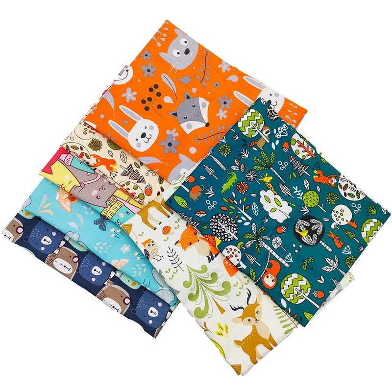 QiMicody Fat Quarters Fabric Bundles, 7 Pcs 100% Cotton 19.69â€ x 19.69â€ (50cmx50cm) Precut Quilting Fabric Squares Sheets for DIY Patchwork Sewing Quilting Crafting, No Repeat Design (Cat Pattern) - Image 5