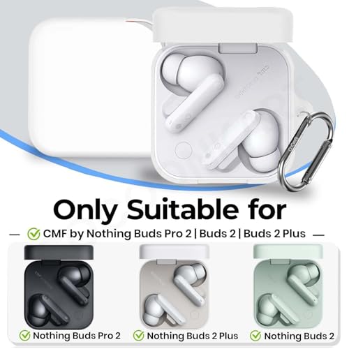 Cocoonkart Soft Silicone Case Cover for CMF by Nothing Buds Pro 2 | Buds 2 | Buds 2 Plus (White) - Image 2