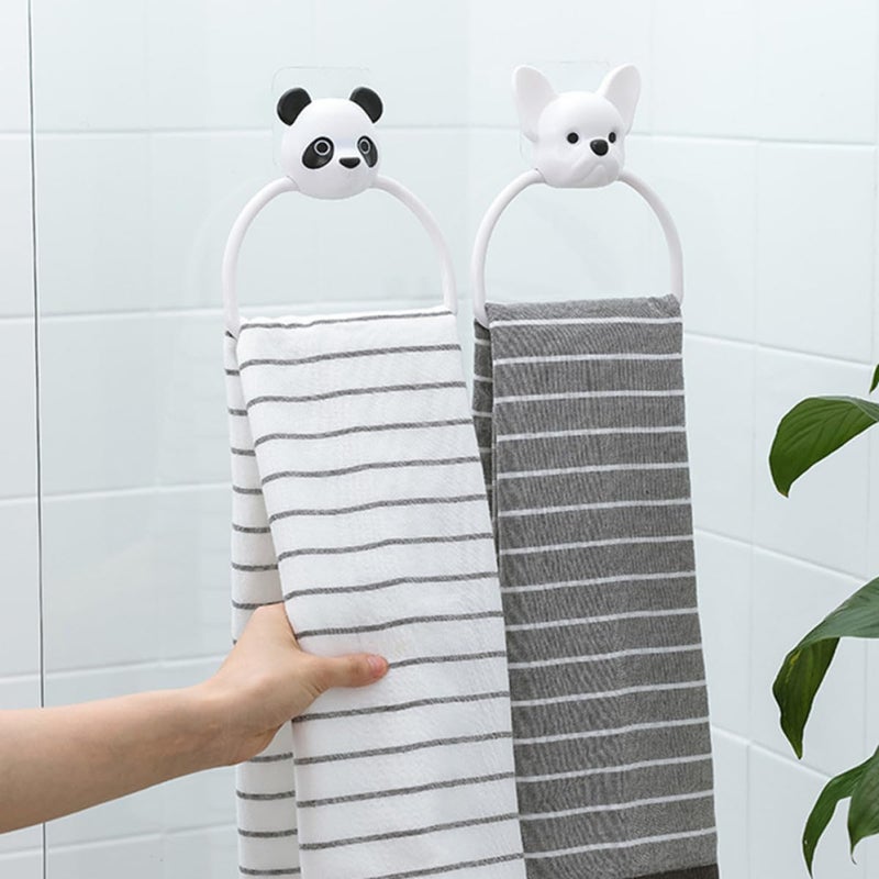 Dog Cartoon Bathroom Towel Holder Wall Mounted Punch Free Storage Rack - Image 4