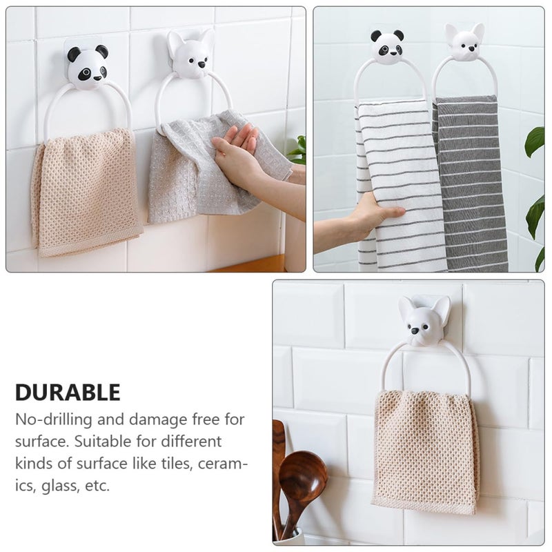 Dog Cartoon Bathroom Towel Holder Wall Mounted Punch Free Storage Rack - Image 5