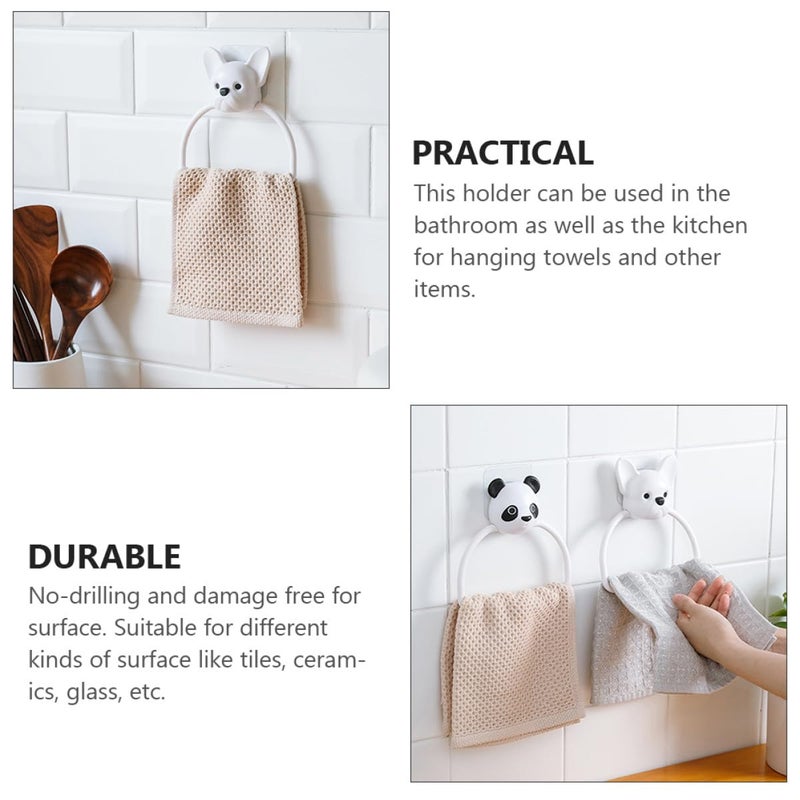 Dog Cartoon Bathroom Towel Holder Wall Mounted Punch Free Storage Rack - Image 3