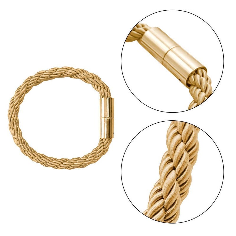Kunya Magnetic Curtain Tie Backs Clips Curtain Buckles Holdbacks Binding Weaving Tie Band 2 Pieces for Home Office Decorative MediumRandom Color - Image 4