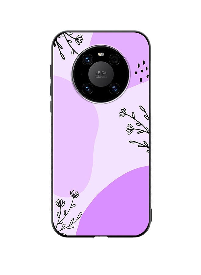 VR CREATIVE Protective Case Cover For Huawei Mate 40 Purple Flower Design Multicolour - Image 1