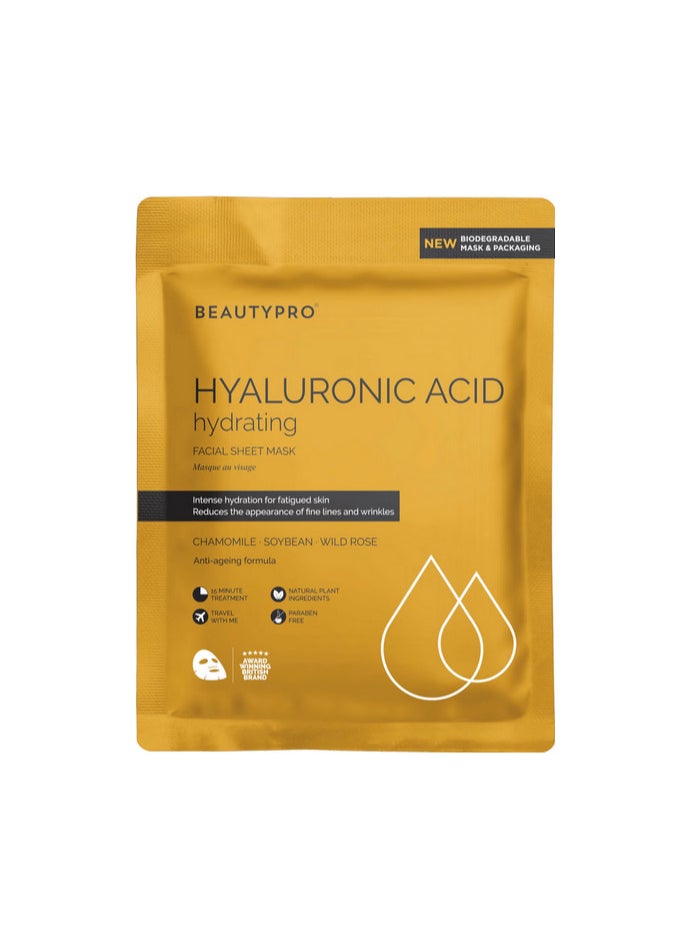 beautypro - BEAUTYPRO Hyaluronic Acid Hydrating Facial Sheet Mask - Image 1