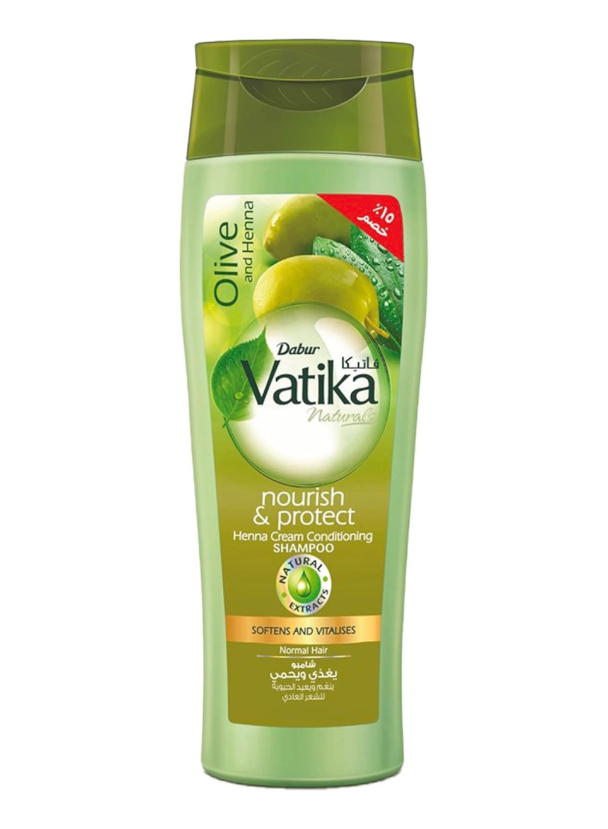 Vatika Naturals Nourish & Protect Shampoo 180ml with Olive & Henna