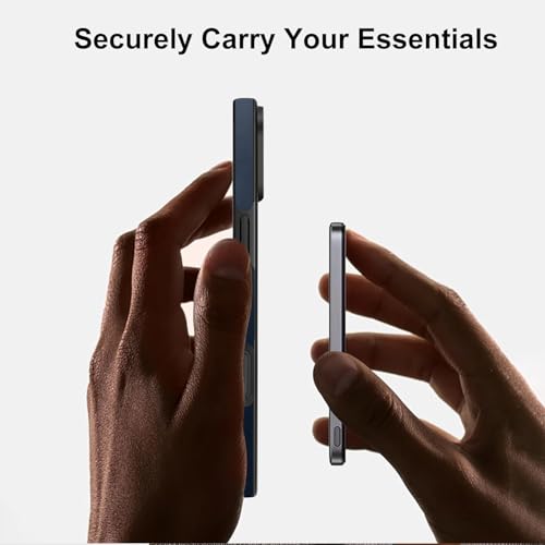 KARWAN Shockproof Hybrid Leather Finish Back Case Cover Compatible with iPhone 16 with Wireless MagEaze Charging Cover, Anti-Scratch Shield Case with Strong Minimalist Design (Blue) - Image 3