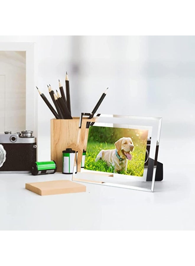 موثوقية التنبؤ إطار صور، إطار صور عصري 4×6، إطار صور للطاولة كهدية للأصدقاء، إطارات صور زجاجية فضية للعرض على الطاولة أو الحائط - Image 2