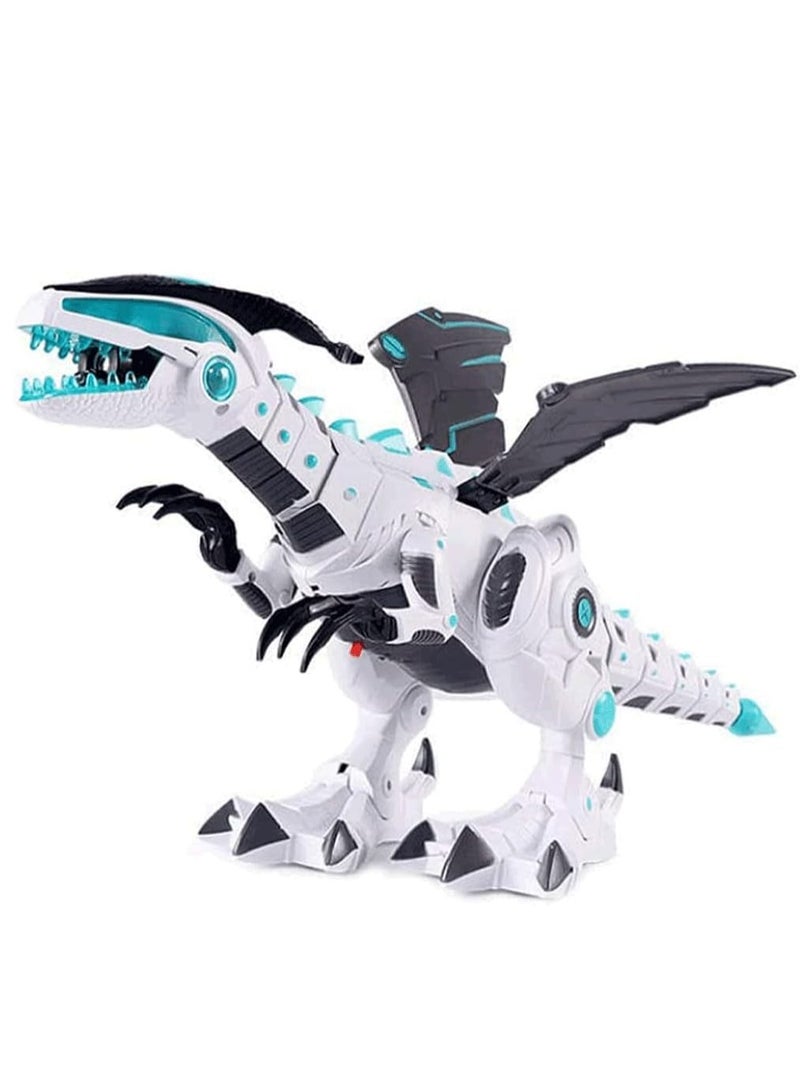 Dinosaur RC Toy, Remote Control Animal Robot with Mist Spray, Electric Dinosaurs Toys, Walking Colorful Lights Mouth Spray Wings Tail Swing RC Robot, for Boys and Girls - Image 1