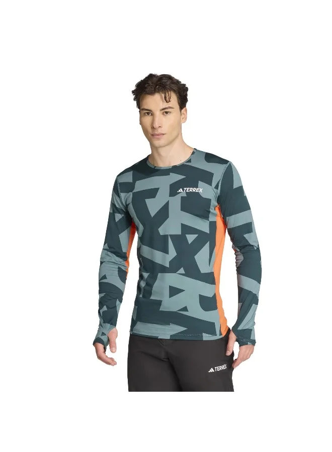 adidas Multi Synt Ls A Green Hiking T-Shirts For Men XS
