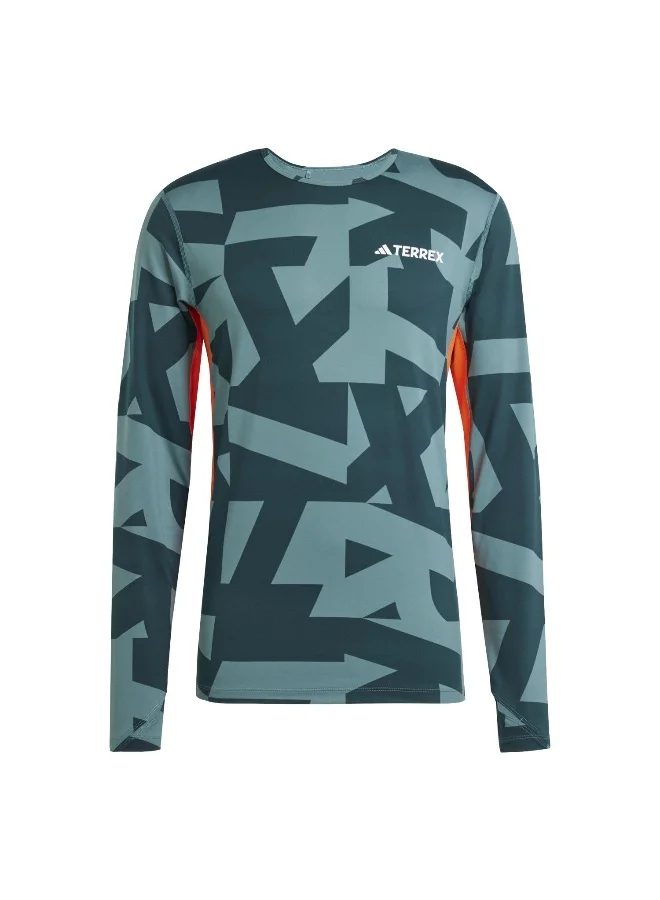 adidas Multi Synt Ls A Green Hiking T-Shirts For Men XS