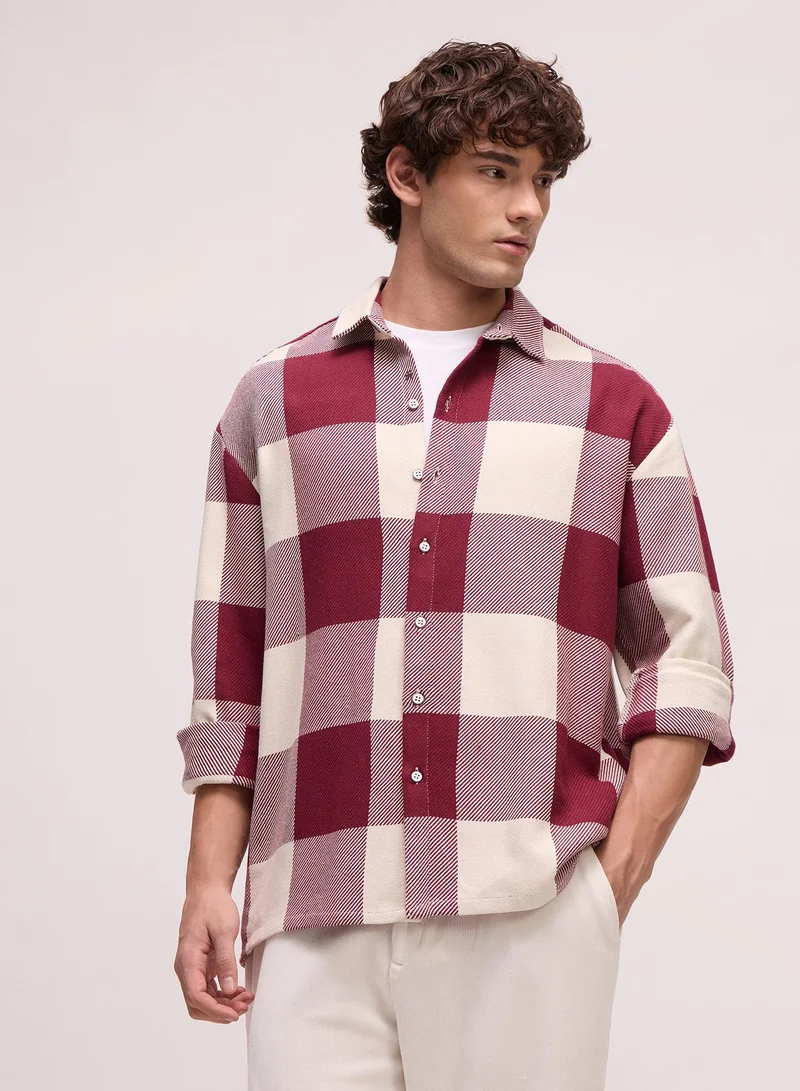 CAHOOT Men's Multi Checkered Regular Shirt For Casual Wear | Collared Neck | Long Sleeve | Button Closure | Cotton Shirt Crafted With Comfort Fit For Everyday Wear (3591)
