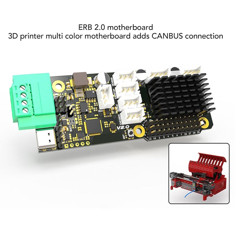 لوحة أم لطابعة ثلاثية الأبعاد تعتمد على RP2040 مع مشغلات TMC2209، منفذ USB-C، وواجهة CANBUS لتغذية Voro ERCF V2.0 Carrot Feeder، لوحة تحكم متعددة الألوان - Image 3