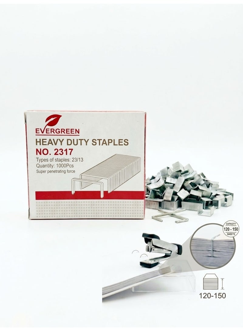 Evergreen Heavy Duty Staples 23/17 (NO: 2317), 1000 Pcs for 120-150 Sheets - Image 1